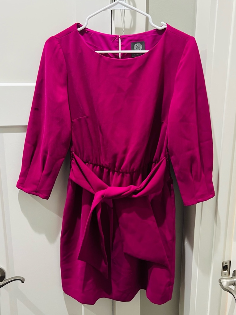 Vince Camuto Fuschia Tie-Waist 8 Petite Dress